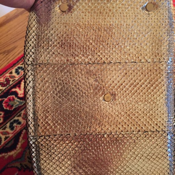 Jimmy Choo Tulita Gold Python Handbag - Picture 5 of 6